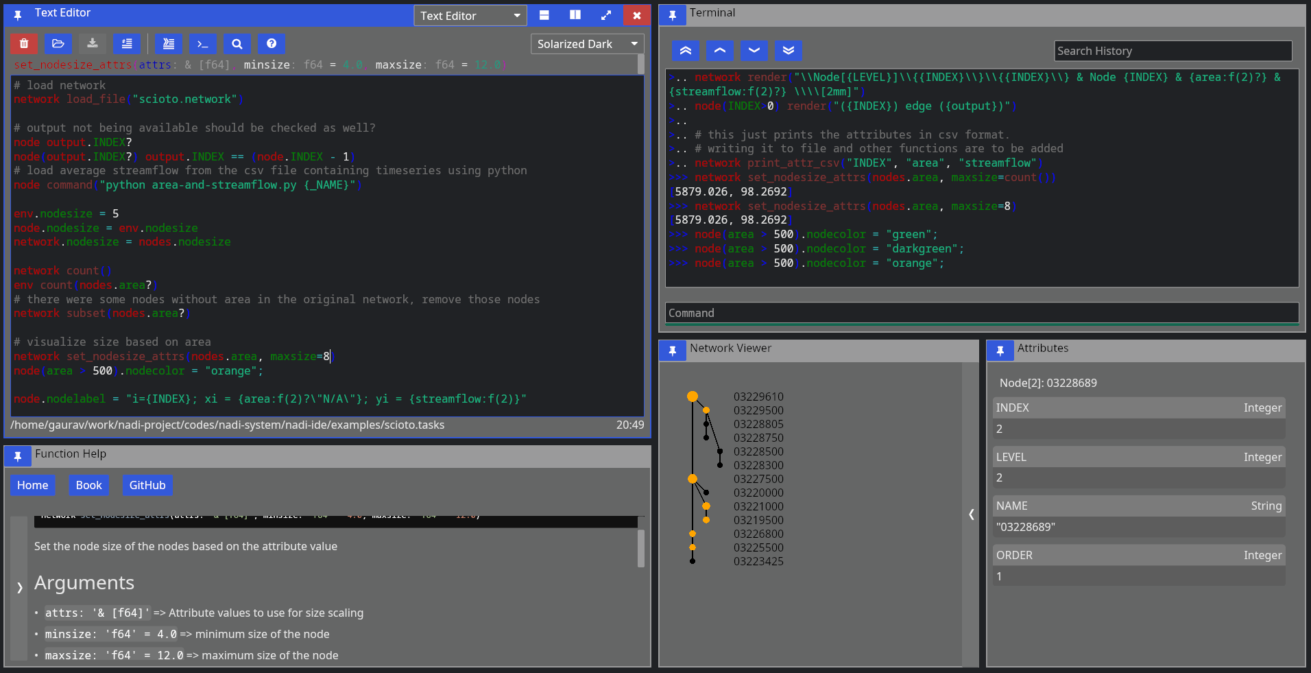 Screenshot of NADI IDE